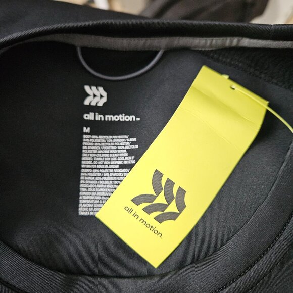 Mens Black All In Motion Athletic Sweatshirt Medium Long Sleeve Crew Neck Warm - Picture 10 of 12